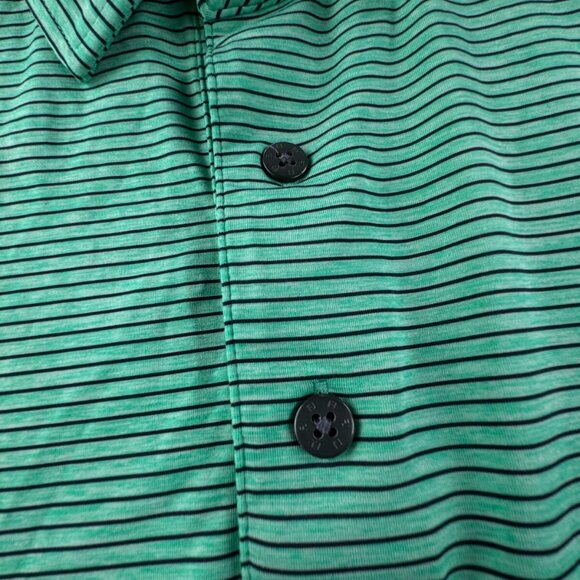 Footjoy FJ Golf Polo Shirt Mens Striped Short Sleeve Green Blue Large Adult - Picture 8 of 11